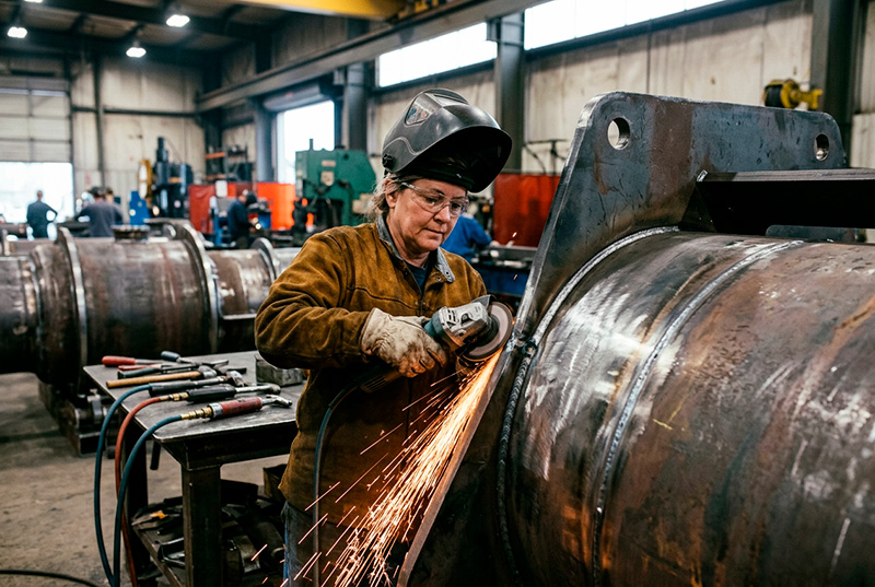 Постсварочная обработка изделия в РПК «Эко-Космос» Сварка